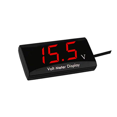 Digital Voltmeter Auto DC 12 V Wasserdicht Digital Voltmeter Auto Motorrad Volt Gauge Panel Meter Rot [Energieklasse A] von Auveach