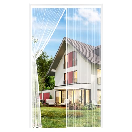 Auxmir VERDICKTER Fliegengitter Balkontür Magnet 110x220cm, Fliegengitter Tür mit Stärkere Magneten 4cm Verbreites Klebstreifen, Insektenschutz Balkontür ohne Bohren für Terrassen Wohnzimmer, Weiß Auxmir VERDICKTER Fliegengitter Balkontür Magnet 110x220cm, Fliegengitter Tür mit Stärkere Magneten 4cm Verbreites Klebstreifen, Insektenschutz Balkontür ohne Bohren für Terrassen Wohnzimmer, Weiß von Auxmir