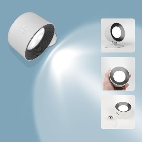 Auxmir LED Wandleuchte Innen, Wandlampe mit 5 Helligkeitsstufen 3 Farbmodi, USB Aufladbar Touch Control, 360° Drehbar für Wohnzimmer Schlafzimmer Küche Flur Badezimmer, Weiß von Auxmir