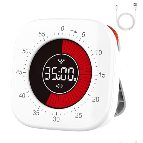 Visueller Timer/Digital Time Kinder Timer Wiederaufladbare Pomodoro Ti mer, Eieruhr Countdown Ti mer für Küche Kochen, Kinderstudium, magnetischer Ti mer von AuyKoo