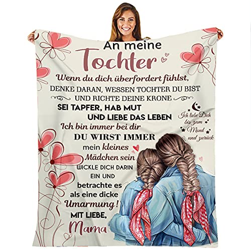 Kuscheldecke für Meine Tochter, An Meine Tochter Decke von Mama, Mutter Tochter Decke mit Spruch Deutsch (Blanket-New2-150x200) von Auzkong