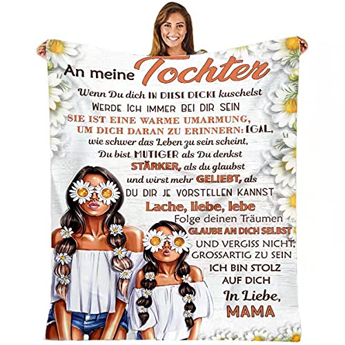 Kuscheldecke für Meine Tochter, An Meine Tochter Decke von Mama, Mutter Tochter Decke mit Spruch Deutsch (New1-Mom for Daughter) von Auzkong