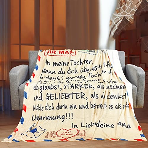 Kuscheldecke für Meine Tochter, An Meine Tochter Decke von Mama, Mutter Tochter Decke mit Spruch Deutsch (Blanket-1-150x200) von Auzkong