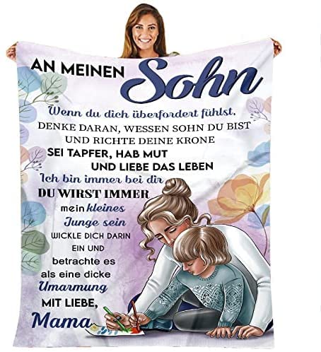 Kuscheldecke für Meine Tochter, An Meine Tochter Decke von Mama, Mutter Tochter Decke mit Spruch Deutsch (150x200-writing) von Auzkong