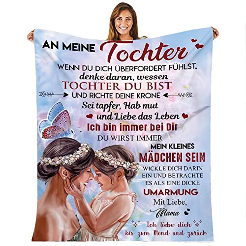 Kuscheldecke für Meine Tochter, An Meine Tochter Decke von Mama, Mutter Tochter Decke mit Spruch Deutsch (150 * 220-mom Daughter) von Auzkong