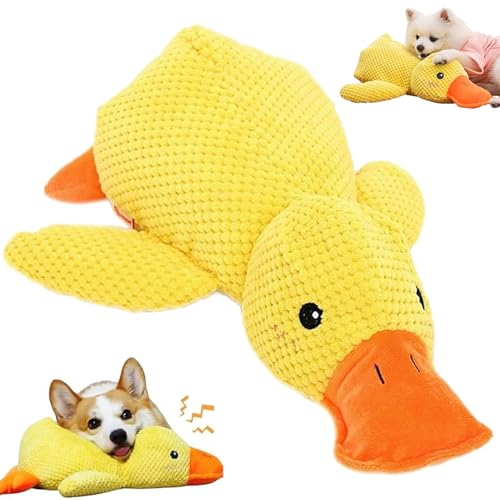 Auzlya Anti Stress Ente Hund,Quack-Quack Duck Hundespielzeug,Interaktives Hundespielzeug Ente,Quietschspielzeug Hund Kuscheltier,Gelbes Quietschspielzeug für Hunde,für Kleine,Mittlere,Große Hunde von Auzlya