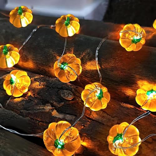 Kürbis Lichterkette Batterie,3M 30 LED Kürbis Herbst Deko Dekoration Innen,Herbst Dekoration LED Lichterkette, Herbst Innen Deko Fairy Lights,für Herbstdekorationen,Erntedankfest Herbstdeko von Auzlya