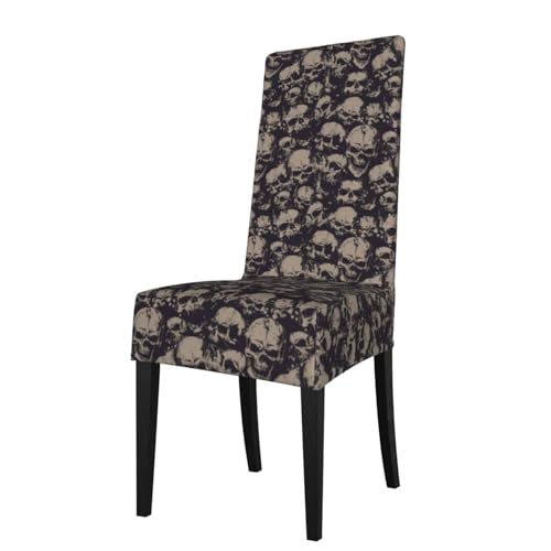 AvImYa Dehnbare Stuhlhussen mit vielen Totenköpfen für Esszimmerstühle, Stuhl-Sitzbezüge für Zuhause, Restaurant, Party, Esszimmer von AvImYa
