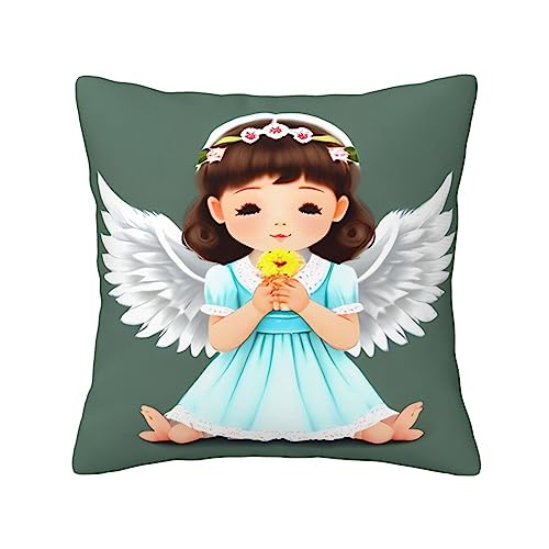 AvImYa Dekorativer Kissenbezug mit süßem kleinen Engel-Muster, quadratisch, für Couch, Sofa, Wohnzimmer, 30,5 x 30,5 cm von AvImYa