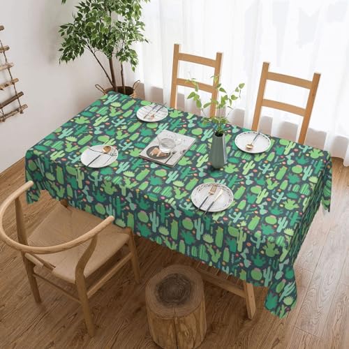 AvImYa Modische rechteckige Tischdecke (183 x 137 cm) für Küche, Esszimmer, Party, Urlaub, Weihnachtsbuffet, niedlicher Kaktus, nahtlose Illustrationsdrucke von AvImYa