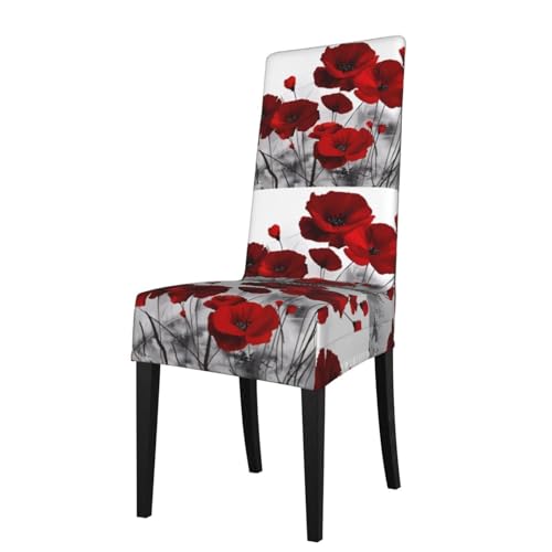AvImYa Stretch-Stuhlhussen mit roten Mohnblumen, für Esszimmerstuhl, Sitzbezüge für Zuhause, Restaurant, Party, Esszimmer von AvImYa