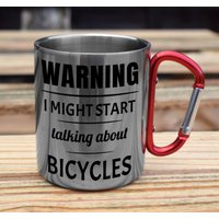 Apropos Fahrräder... Lustige Karabiner Stahl Kaffeetasse Witz Spruch Teetasse Kaffee Geburtstag Geschenk Für Radfahrer Fahrrad Vatertag von AvaGift