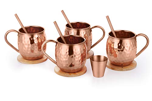 Avador Champagnerflöten, bruchsicher, 100 % handgefertigt, Kupfer, gehämmerte Oberfläche, 473 ml, Geschenkset, 2 Stück Avador Champagnerflöten, bruchsicher, 100 % handgefertigt, Kupfer, gehämmerte Oberfläche, 473 ml, Geschenkset, 2 Stück von Avador