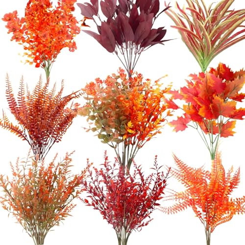 Avagiaforu 10 Bündel Künstliche Herbstblumen, Herbstblumen Künstlich Herbststrauß, Kunstblumen Herbst, Künstliche Blumen Herbst Pflanze Blumen Herbstzweige für Herbstdeko Drinnen Draußen Garten Tisch von Avagiaforu