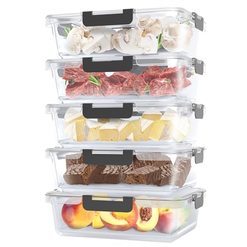 Avalo Glas Frischhaltedosen met Deckel - Meal Prep Trays - Glasbehälter mit Deckel Glas - Vorratsdosen Set - 5 Stück 1060ml von Avalo
