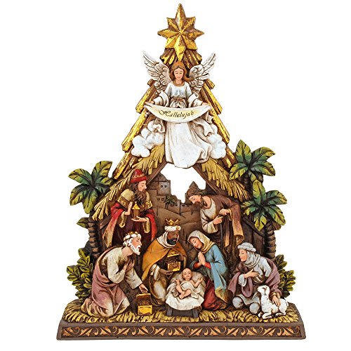 Avalon Gallery Nativity Tree and Stable Figurine von Avalon Gallery