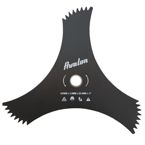 Avalon - 3-Punkt-Universal-Zahnscheibe 300 x 25,4 x 3 mm für Freischneider, dichtes Unkrautschneideblatt, 3 mm Stahl von Avalon