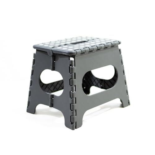 Avalon Mehrzweck-Klapphocker, aus PVC, robust und langlebig, für Zuhause, Schule oder Kindergarten, Grau, kleine Klappleiter (27 x 33 x 26,5 cm) von Avalon