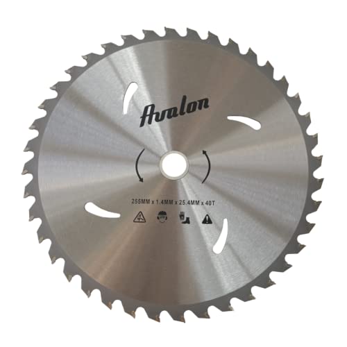 Avalon Pro - Professionelle 40 Zähne Scheibe für Motorsense, Spezialmesser für Holzstiele, 255 x 1,4, Zahnlänge 6,0 mm von Avalon