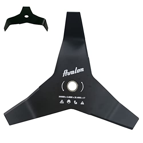 Avalon - Universal-Scheibe mit 3 Spitzen für Rasentrimmer, Klinge zum Schneiden von hauptsächlich Raubbaum, Stahl 3 mm (300 x 3 mm) von Avalon