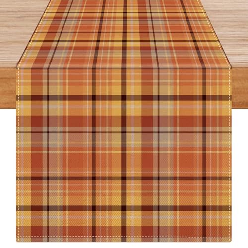 Avalune Herbst Tischläufer Orange Kariert Bunte Tischdeko Esstisch Modern Rustikal Geometrische Tisch Läufer Abwaschbar Herbstdeko für Küche Innen Party Garten Hochzeit Esszimmer Deko 33x183 cm Avalune Herbst Tischläufer Orange Kariert Bunte Tischdeko Esstisch Modern Rustikal Geometrische Tisch Läufer Abwaschbar Herbstdeko für Küche Innen Party Garten Hochzeit Esszimmer Deko 33x183 cm von Avalune
