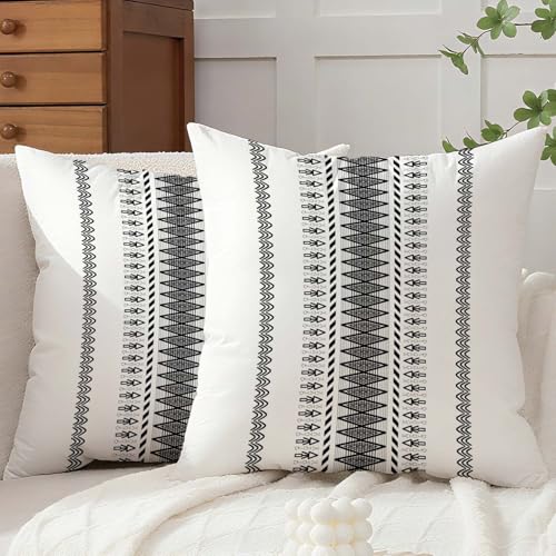 Avalune Kissenbezug 50x50 Herbst Schwarz Kissen Sofakissen Samt Kissenhülle Boho Kissenbezüge Modern Minimalistisch Dekorative Kopfkissenbezug für Sofa Wohnzimmer Schlafzimmer Bett Deko 2er Set von Avalune