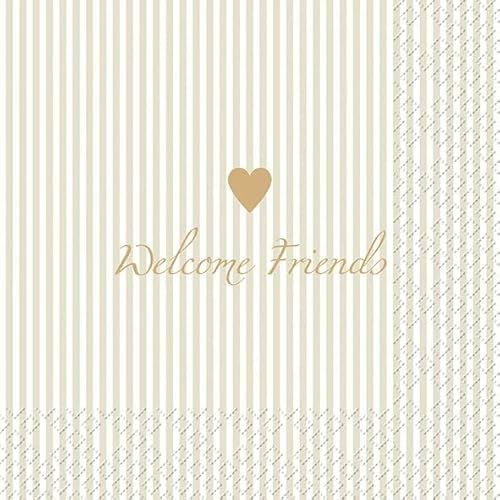 AvanCarte Servietten Willkommen Hochzeit Geburtstag Feier Liebe Herz Friends 20 St 3-lagig 33x33cm von AvanCarte