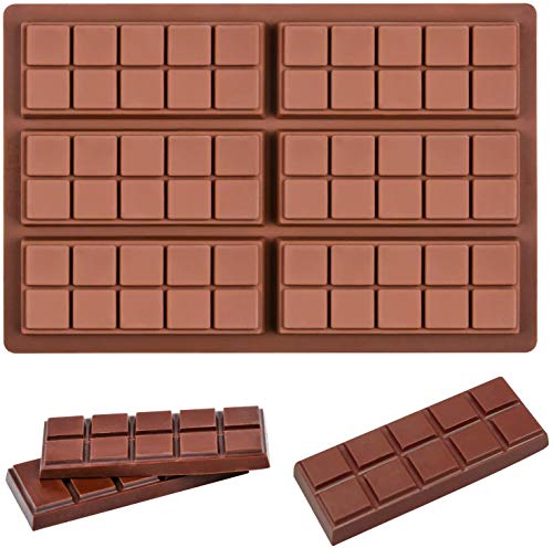 AVANA Schokoladenform aus Silikon für 6 Tafeln Schokolade selber machen BPA-frei Antihaftbeschichtung Schokoladentafel Form Silikonform Braun (Form 2) von AVANA