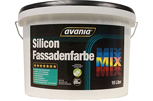 2x5 L Avania Siliconharz Fassadenfarbe Abperleffekt Base 1 Weiß 10 Liter von Avania