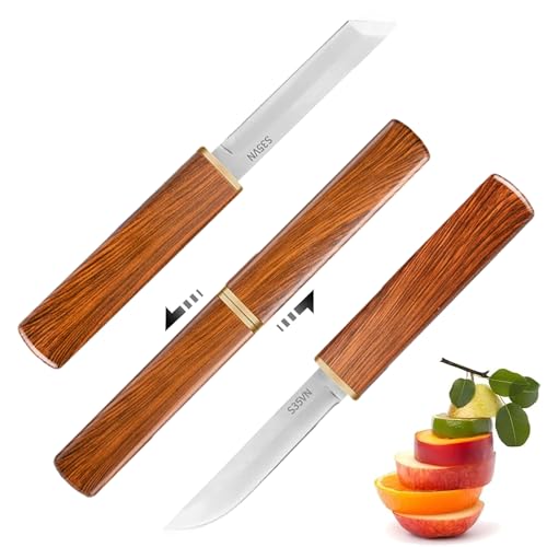 Avanise Doppelmesser-Set mit Holzgriff, Messer mit feststehender Klinge, Drachen- und Phönix-Doppelklingenmesser, rostfreies Outdoor-Doppelmesser-Set (1 Stück) von Avanise