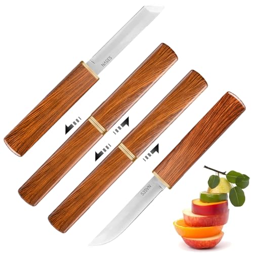 Avanise Doppelmesser-Set mit Holzgriff, Messer mit feststehender Klinge, Drachen- und Phönix-Doppelklingenmesser, rostfreies Outdoor-Doppelmesser-Set (2 Stück) von Avanise