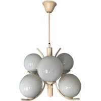 Molecular Satellite Chandelier With 6 White Opal Glass Globes/Mid Century Modern Light/Vintage Metal Globes Pendant Lamp/70S Molecular Satellite Chandelier With 6 White Opal Glass Globes/Mid Century Modern Light/Vintage Metal Globes Pendant Lamp/70S von AvantLeLettre
