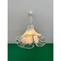 Vintage Glass Hanging Lamp By J. T. Kalmar, 60S/Mid Century Modern Pendant Lamp/Frosted Lamp/Ice von AvantLeLettre