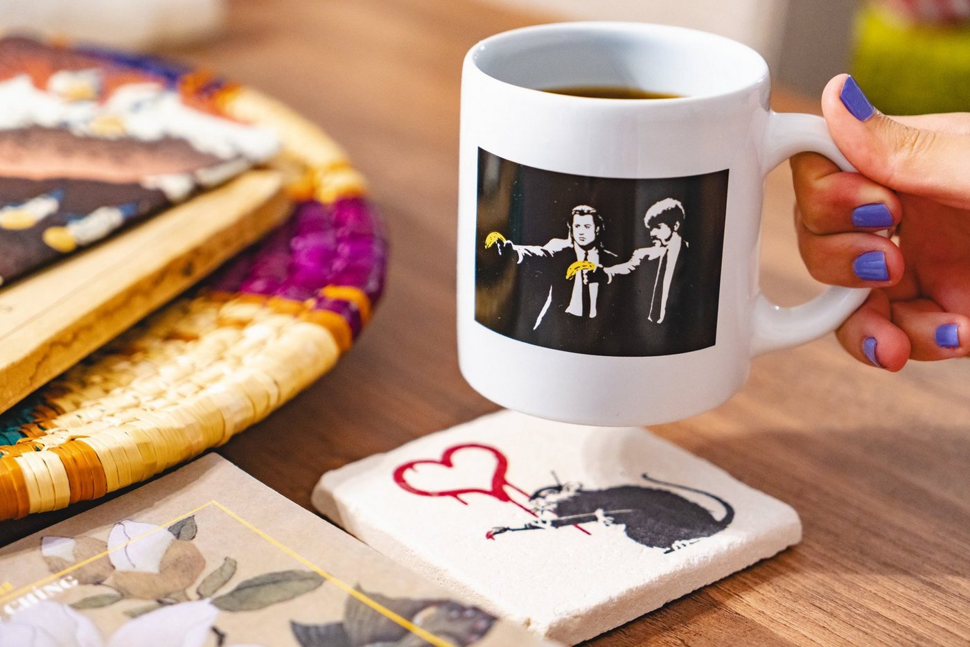 AvantgART Tasse Banksy Kaffeetasse, Banksy Kunstdruck, Kaffeetassen aus Keramik, Porzellan von AvantgART