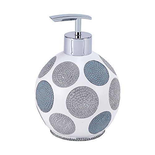 Avanti Linens Dotted Circles Gepunktete Kreise Kollektion, Keramik, Weiß, Lotion Pump/Soap Dispenser von Avanti Linens