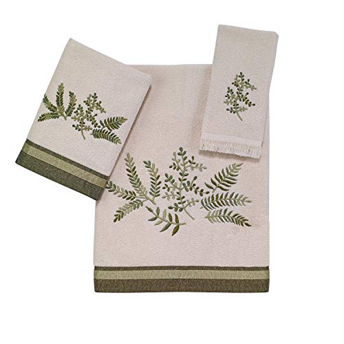 Avanti Linens - 3-teiliges Handtuch-Set, weiche und saugfähige Baumwolle (Greenwood-Kollektion, Elfenbein) von Avanti Linens