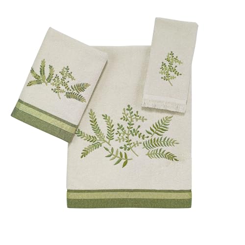 Avanti Linens - 3-teiliges Handtuch-Set, weiche und saugfähige Baumwolle (Greenwood-Kollektion, Elfenbein) von Avanti Linens