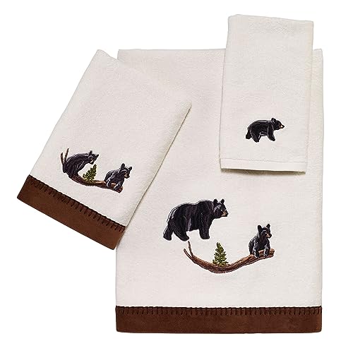 Avanti Linens - 3-teiliges Handtuch-Set, weiche und saugfähige Baumwolltücher (Black Bear Lodge Collection, Elfenbein) von Avanti Linens