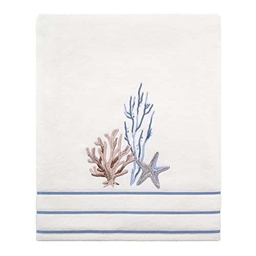 Avanti Linens Abstrakte Coastal Collection Badetuch, Bestickt, Weiß von Avanti Linens