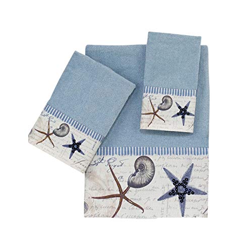 Avanti Linens Antigua Handtuch-Set, Blauer Nebel, 3-teilig von Avanti Linens