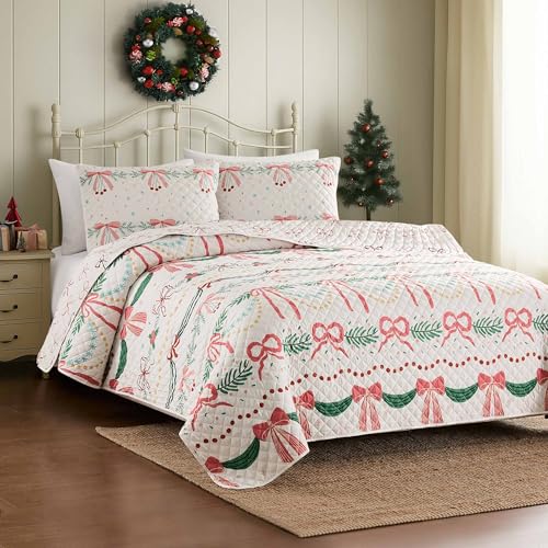 Avanti Linens Bettwäsche-Set für Doppelbett, wendbar, mit passendem Kissenbezug, mittelschweres Bettwäsche-Set, Urlaubszimmer-Dekor (Schleifen und Zweige) von Avanti Linens