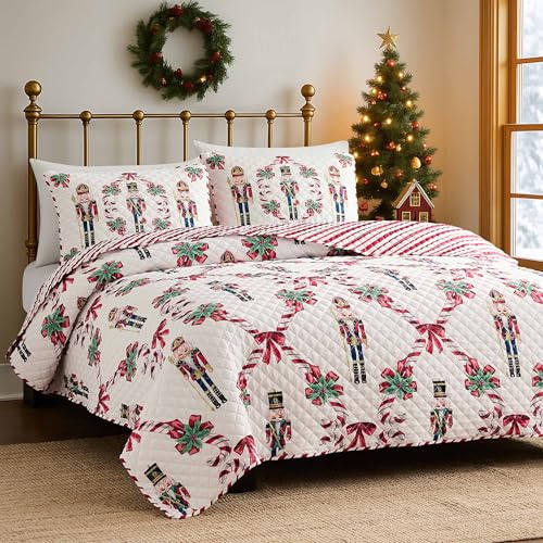 Avanti Linens Bettwäsche-Set für Doppelbetten, wendbar, mit passenden Kissenbezügen, mittelschweres Bettwäsche-Set, Urlaubszimmer-Dekor (Nussknacker) von Avanti Linens