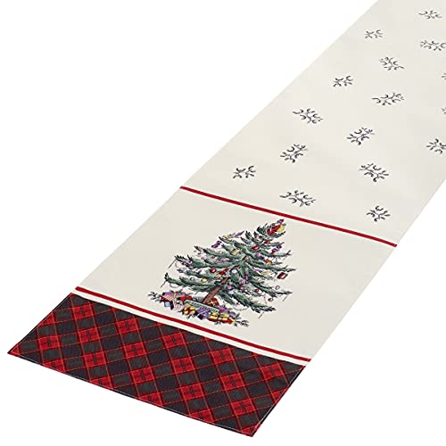Avanti Linens Christmas Tree Spode Weihnachtsbaum-Kollektion mit Tartanmuster, Rotes Tartan-Muster, Table Runner-14 in. x 72 in von Spode