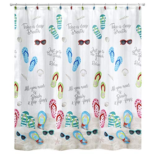 Avanti Linens - Duschvorhang, Strand inspirierte Badezimmerdekoration (Strandmodus-Kollektion) von Avanti Linens