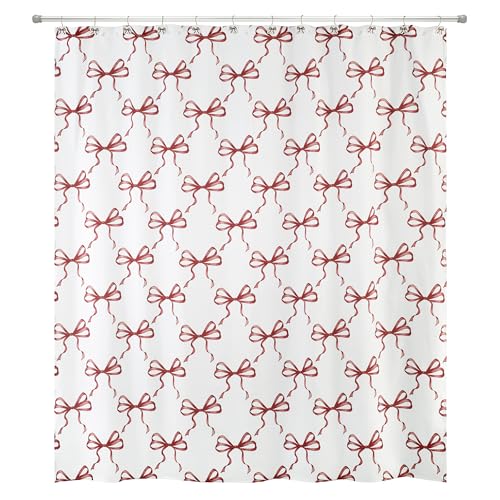 Avanti Linens Duschvorhang, wasserabweisend, Polyester, Badezimmer-Essentials, Urlaubs-inspirierte Dekoration, 183 x 183 cm (Weihnachtsschleifen) von Avanti Linens
