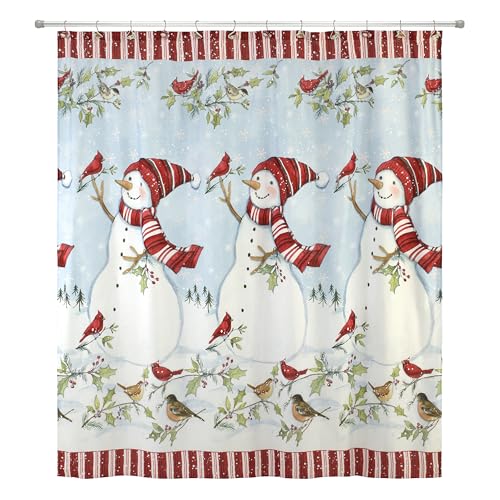 Avanti Linens Duschvorhang, wasserabweisend, Polyester, Badezimmer-Essentials, weihnachtlich inspirierte Dekoration, 183 x 183 cm (Urlaubsstimmung) von Avanti Linens