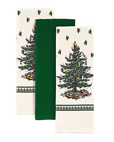 Avanti Linens Spode Weihnachtsbaumküche, Baumwolle, Grün, 3pc Kitchen Towels von Avanti Linens