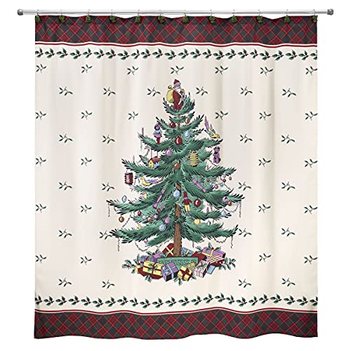 Avanti Linens Tartan Spode Weihnachtsbaum-Kollektion mit Tartanmuster, Mehrfarbig, Shower Curtain von Spode