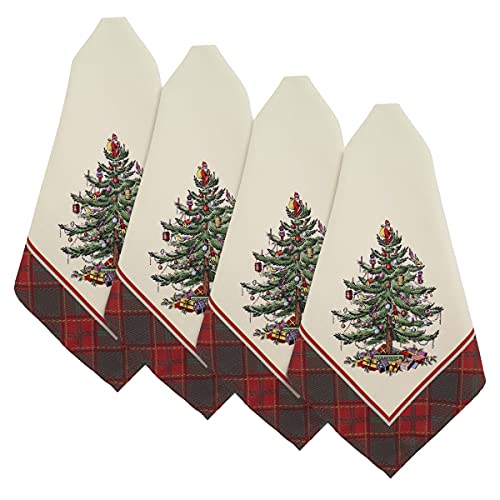 Spode – Servietten-Set, Urlaubsdekoration, 4 Stück (Spode Weihnachtsbaum Tartan Collection) von Avanti Linens