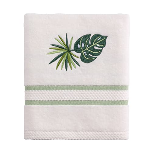 Avanti Linens Viva Palm Collection Handtuch, Bestickt, Weiß von Avanti Linens
